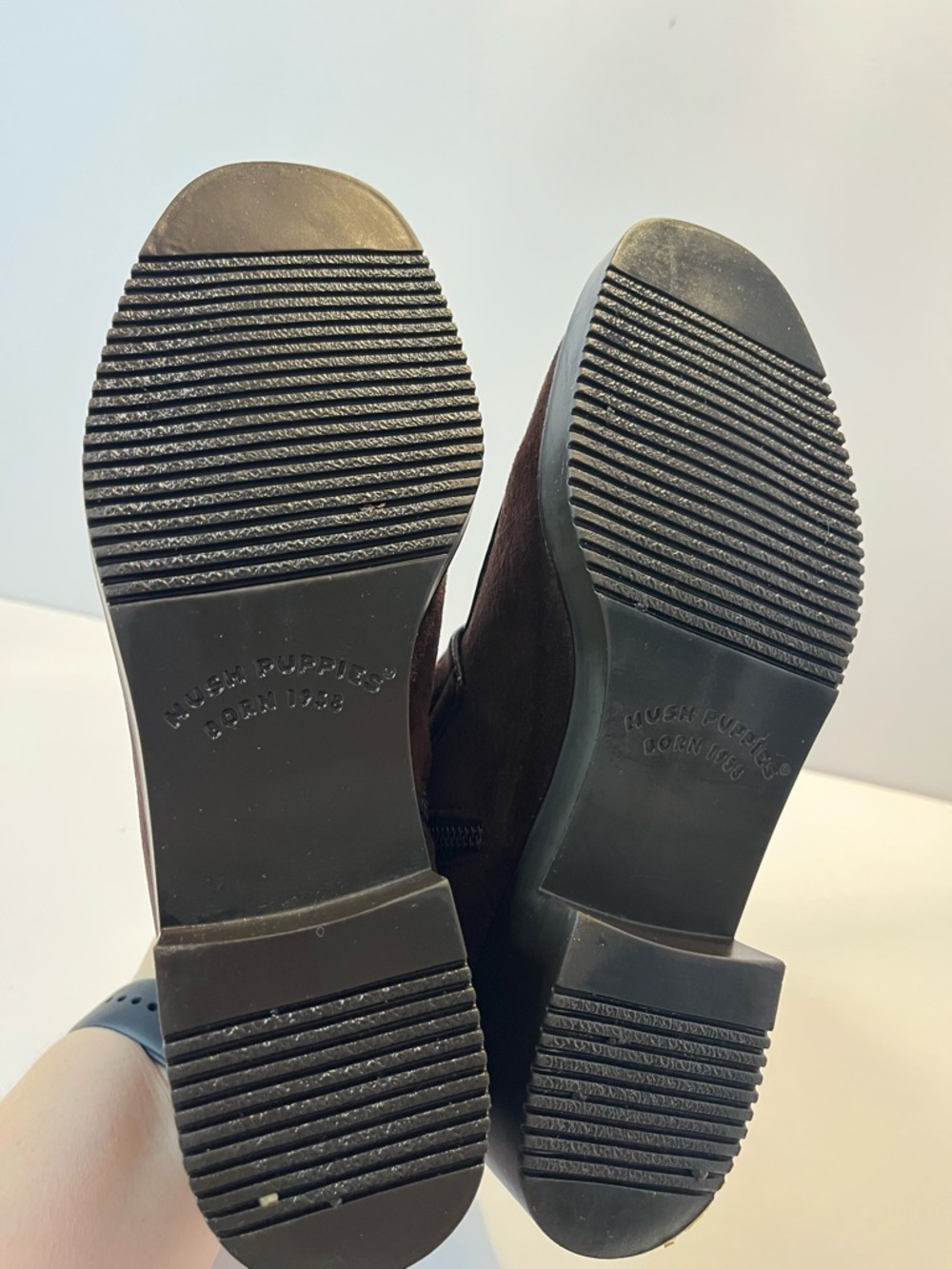 Hush Puppies Brown Suede Ankle Booties with Metal Bit - Picture 5 of 7